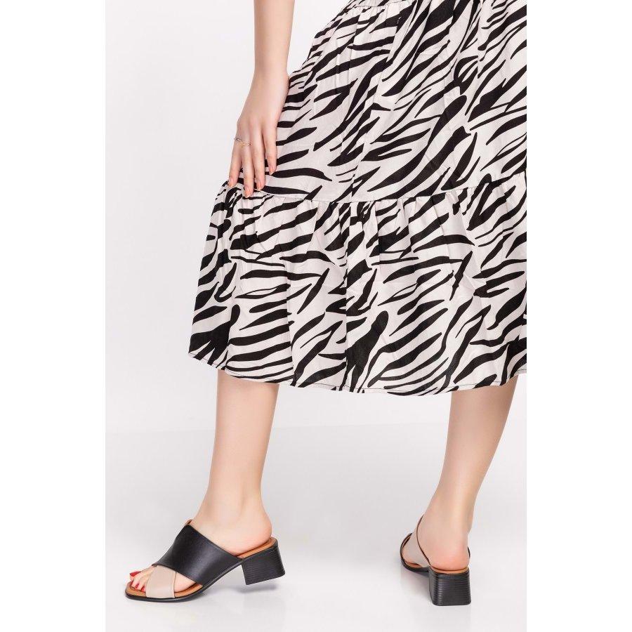 Женские летние тапочки из натуральной кожи на низком каблуке, сабо