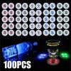 100Pcs LED Tableware Mat Cup Luminous Sticker Colorful Flashing Bottle Sticker Light-emitting Coaster Stall Bar Light