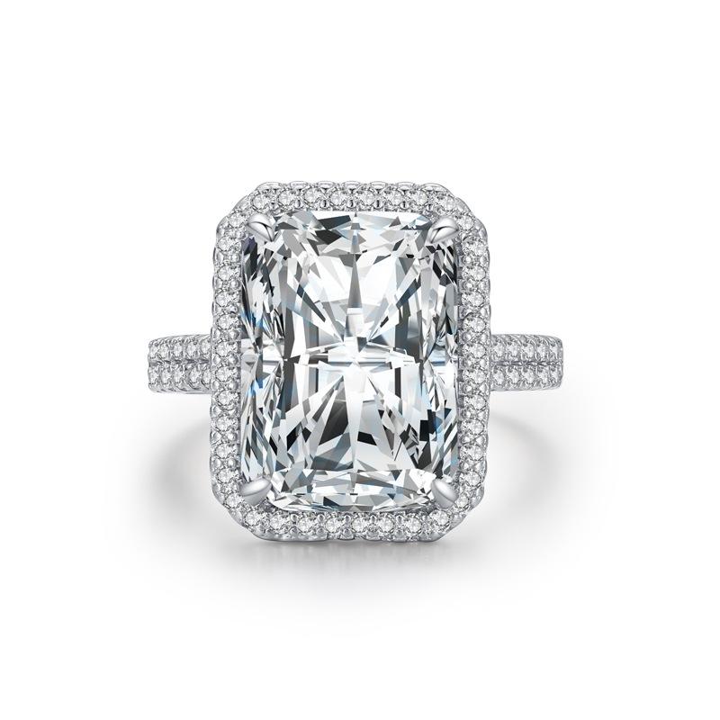 Tancise Classic 925 Sterling Silver Zircon Ring Ladies Jewelry Wedding Promise Party Gift