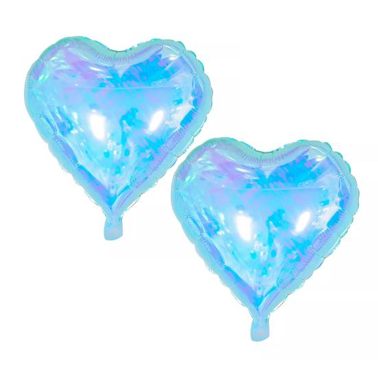 2 Pcs Iridescent 4D Balloons Large Holographic Foil Balloon Rainbow Mylar Aluminum Balloon for Birthday Wedding Baby Shower Party Decoration