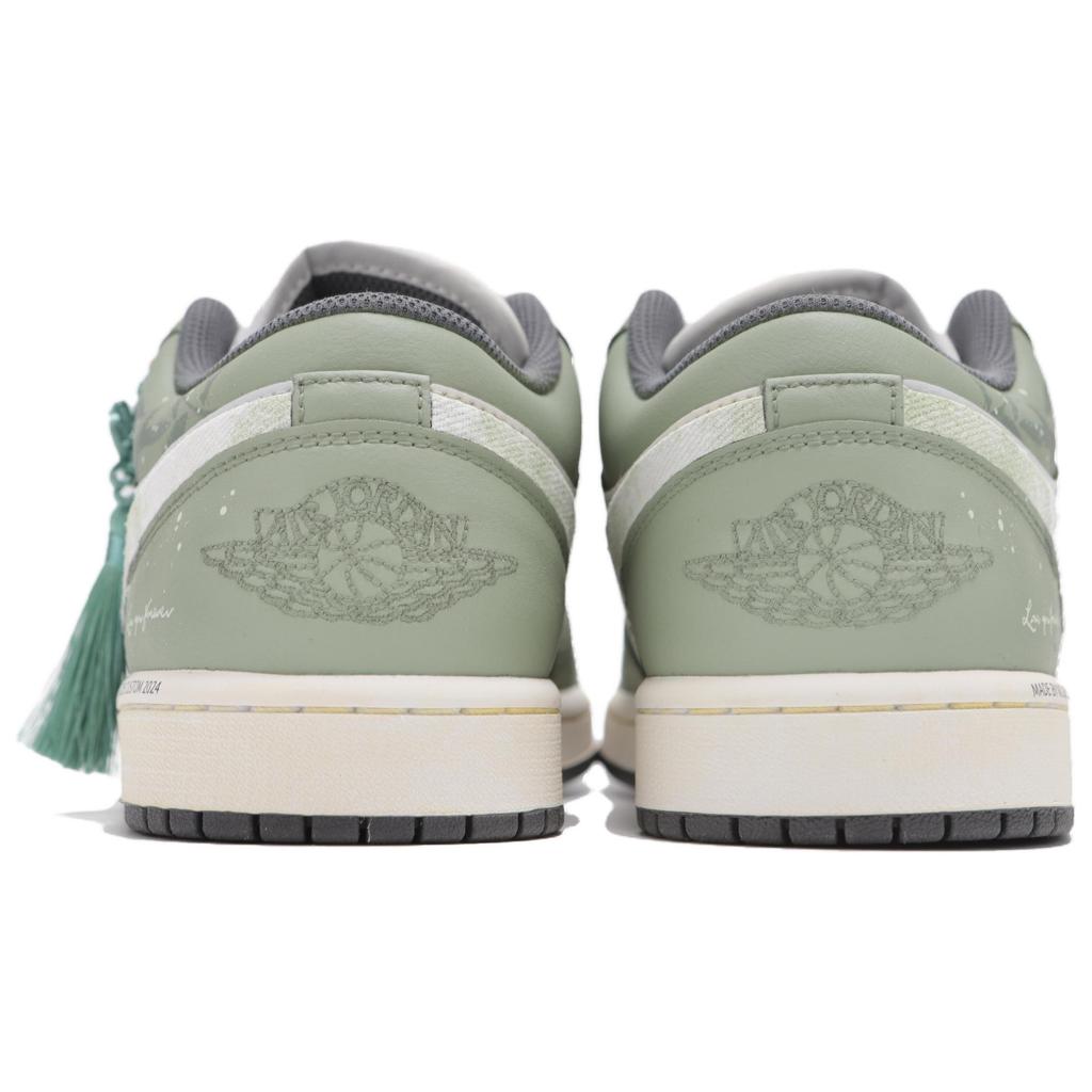 Jordan Air Jordan 1 Abrasion Resistant Abrasion Resistant Low top Vintage Basketball Shoes Men's White Green 553558-044(Team24-S-BOX)