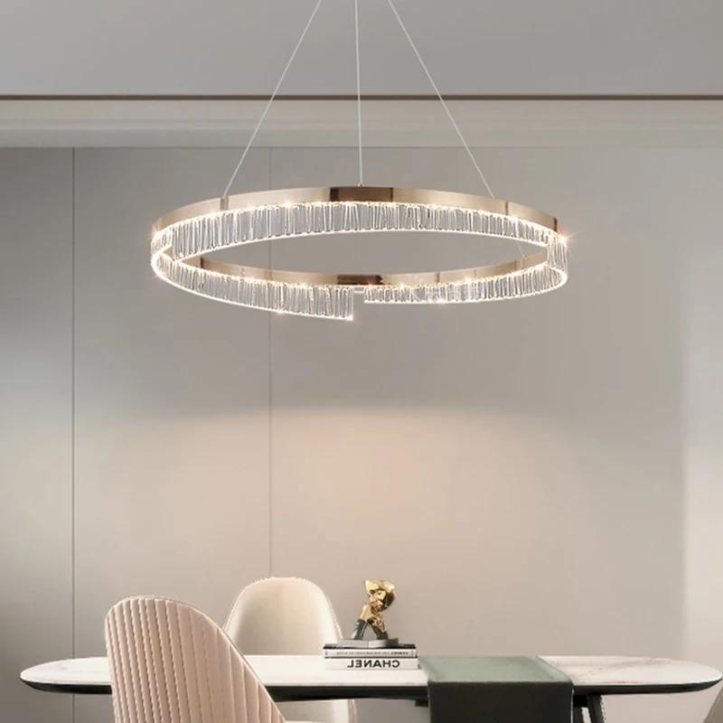 Nordic Design Luxury Living Room Chandeliers Спальня Столовая Подвесной Светильник Глянцевая Лампа Украшение Комнаты Кольцевое Освещение Приспособление