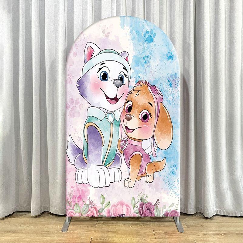  Arch Backdrop Cover Thick Fabric Custom Party Decoration Watercolor Animal Character Floral Birthday Decor Event