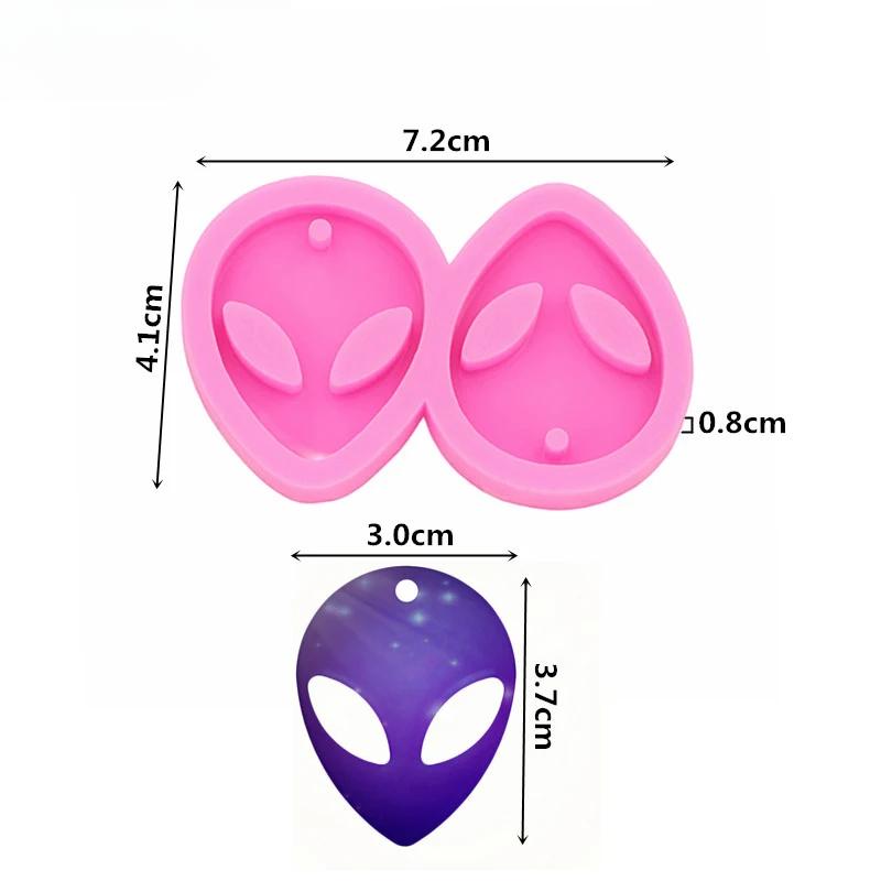 Shiny Alien Earring Silicone MoldJewelry Keychain Epoxy Clay Polymer MoldFlexible Resin Earring Silicone MoldCake Food Mold