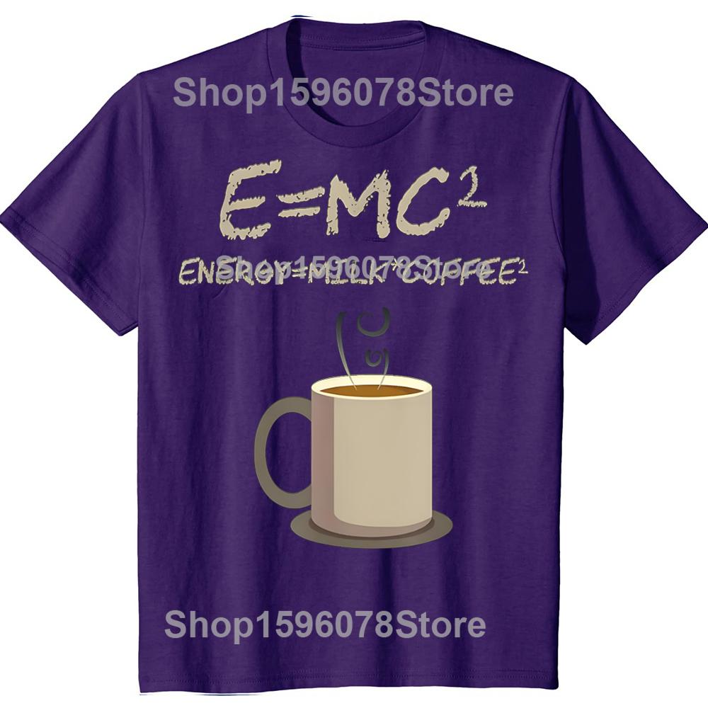 EMC2 Смешная Наука Кофе Энергия Кофе с Молоком Подарок Футболка Напечатанная на Заказ Графические Футболки Графические Футболки Camisas Streetwear