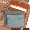 Кожаный кошелек на молнии формата А5 для деловых документов и контрактов