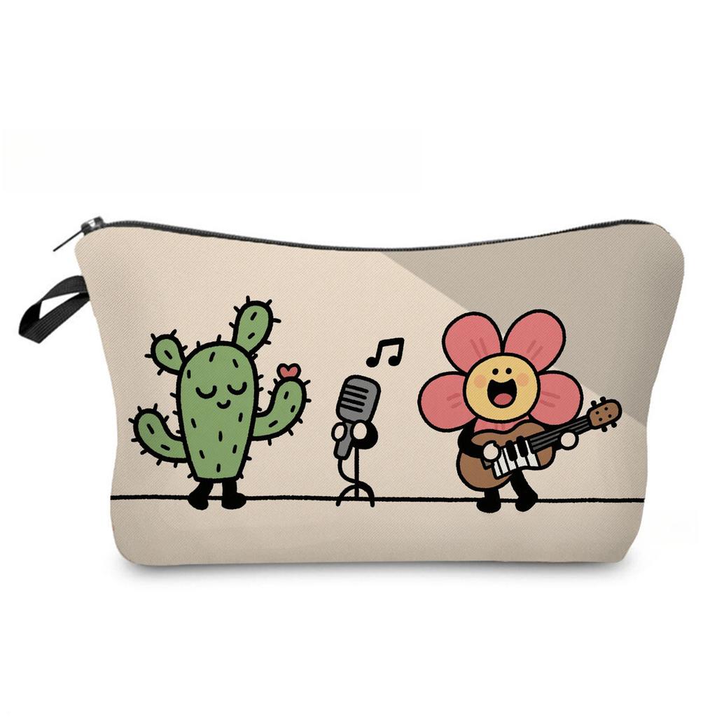 Женская косметичка с принтом кактуса Органайзер для туалетных принадлежностей Дорожный кейс для хранения 6880