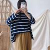 Johnature Повседневные полосатые женские футболки, весенние универсальные свободные винтажные хлопковые женские топы
