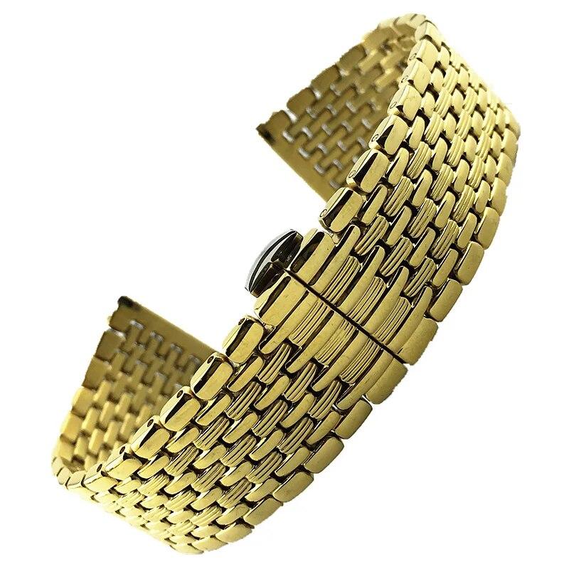 12/13/14/16/18/20/22mm Butterfly Buckle Watch Band Strap Stainless Steel Watchband Bracelet Women Men With Tool Pins Replace