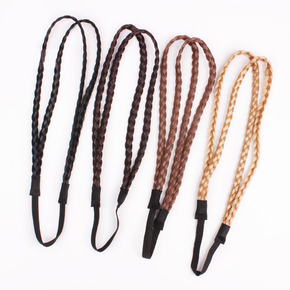 Wig Twist Headband 4 colors Headwear Wig Headband Double Braided Braided Hair Band Synthetic Wig
