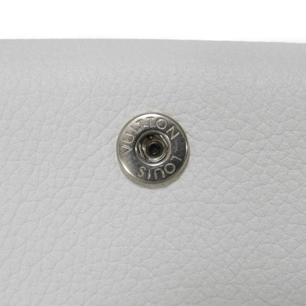 Б/у 12564 Замок Портфейль Мини M68482 7942 Япония Лимитированная Серия Телячья кожа Белый Картхолдер Кошелек для монет Логотип LV Снег