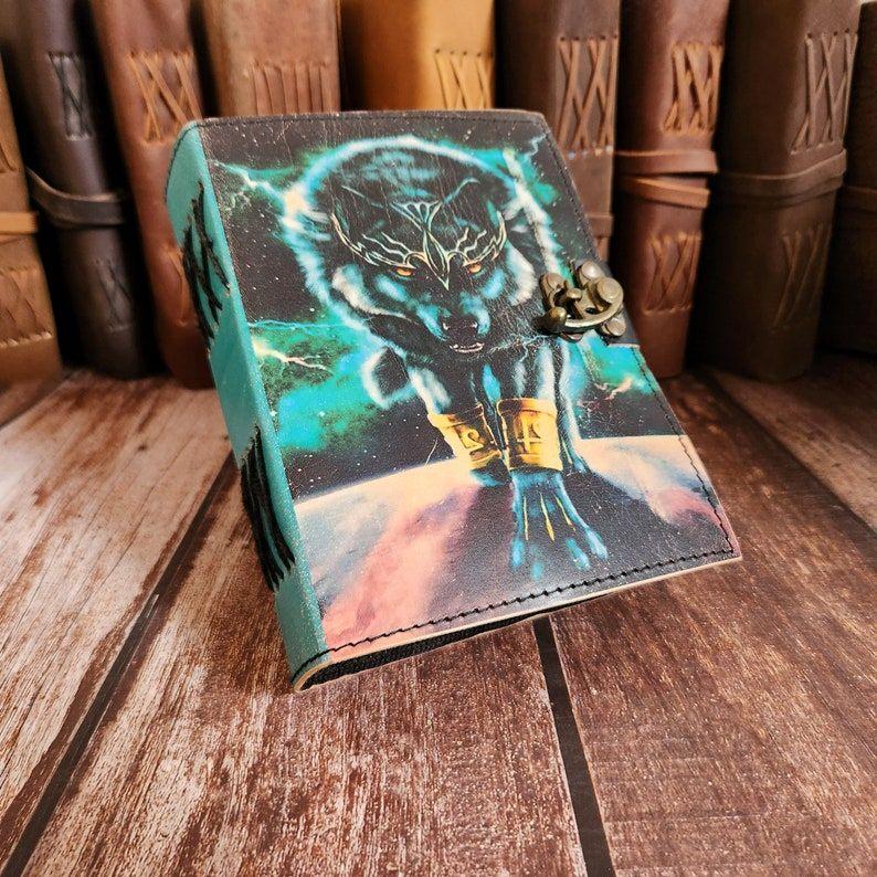 Кожаный блокнот с волком, Блокнот, Кожаный скетчбук, Кожаный дневник, Дневник сновидений, Персонализированный блокнот, Блокнот для записей, Подарок для него/нее.