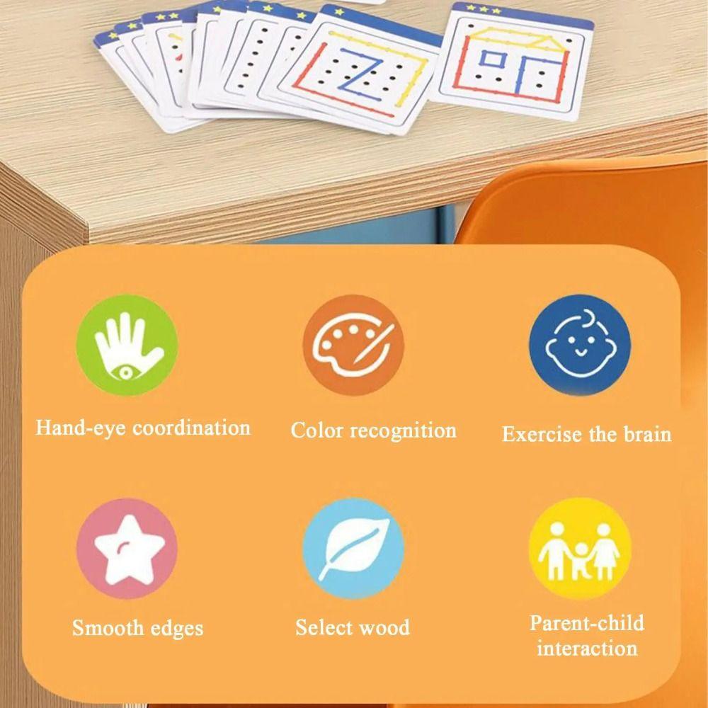 Interaction Wooden Lacing Toy Creativity Graphical Educational Toys  Social Games