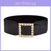 Waist Wide Elastic Belt With Decorative Metal Buckle Ladies Dress Fashion Winter