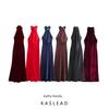 Kaslead New Arrival Women's Clothing Fashion Style Fashion Hanging Collar Silk Satin Texture Length Dress 8739331