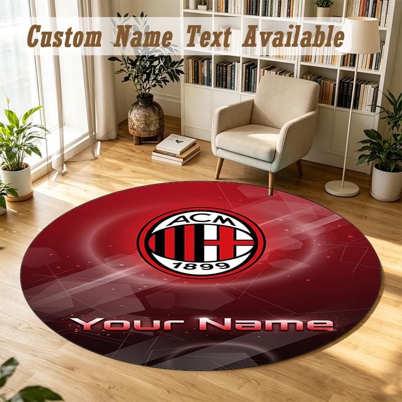Round Rug Custom NameAC Milan Pattern Non Slip Carpet Home Floor Decor
