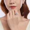 Silver universal ring blue butterfly silver 925