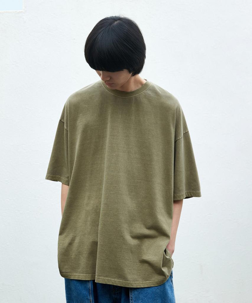 MINIMALPROJECT Oversized Pigment Balloon Short Sleeve T-Shirt (Lightkhaki) Mst131