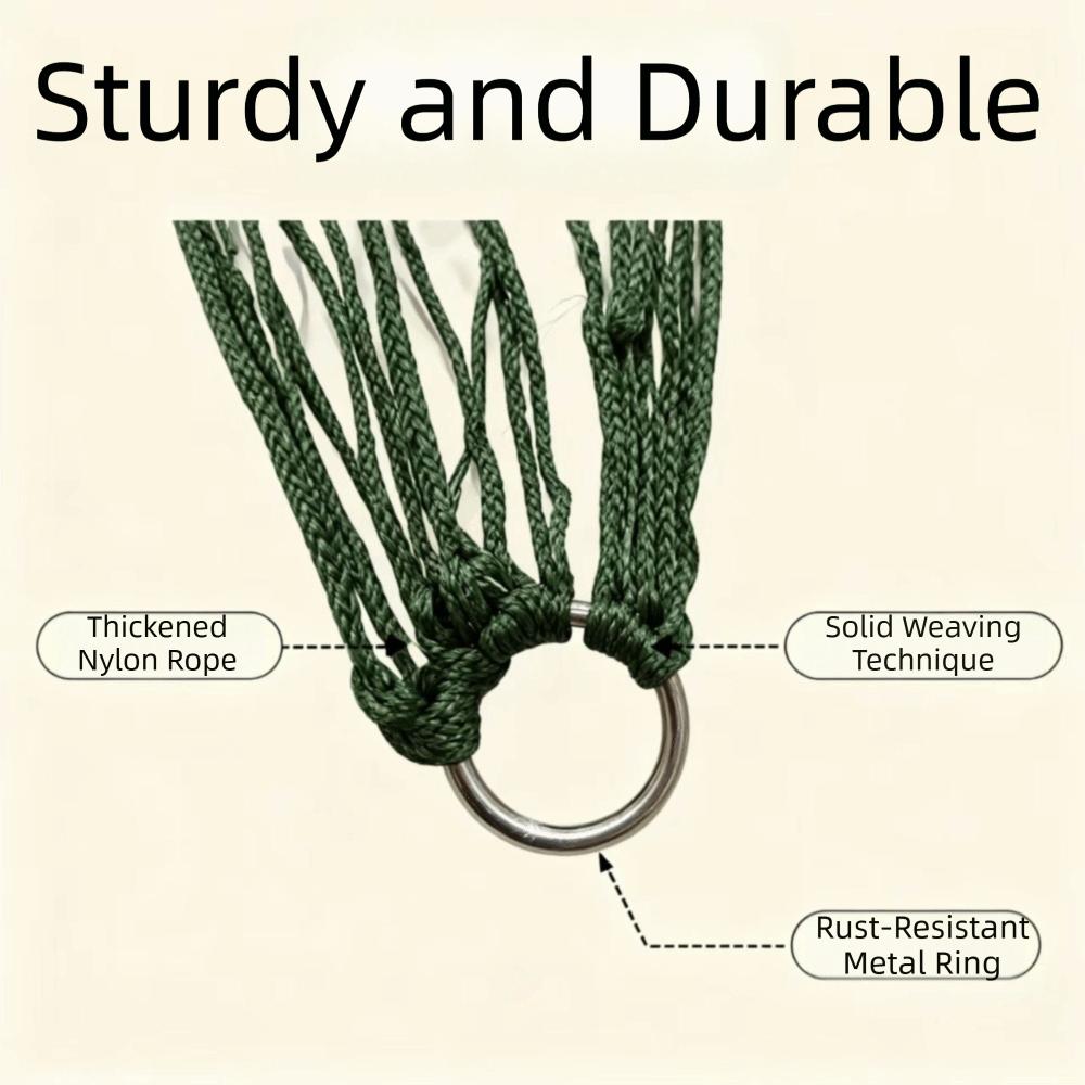 200x80cm Outdoor Hammock Thick Nylon Rope Camping Hammock Durable Nylon Mesh Hammock Home Leisure