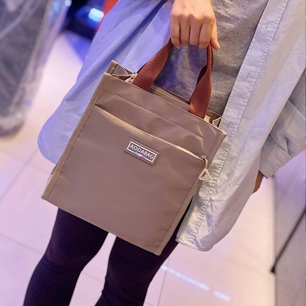 Waterproof Camping Handbag Nylon Student Book Bag Simple Cooler Lunch Bag  Outdoor