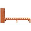 Solid Wood Bed with Shelf without Mattress Wax Brown 75 x 190 cm