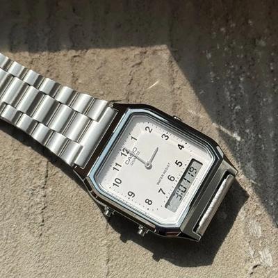 Cio AQ-230A-7B Универсальные Металлические Винтажные Цифровые Часы