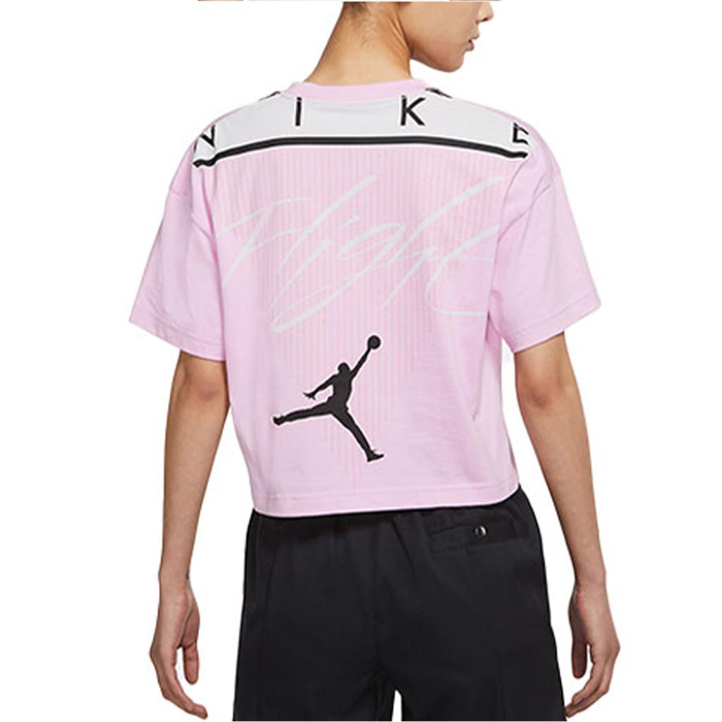 Jordan Essential Повседневная спортивная футболка с коротким рукавом и круглым вырезом, женские топы, розовые DC2154-676