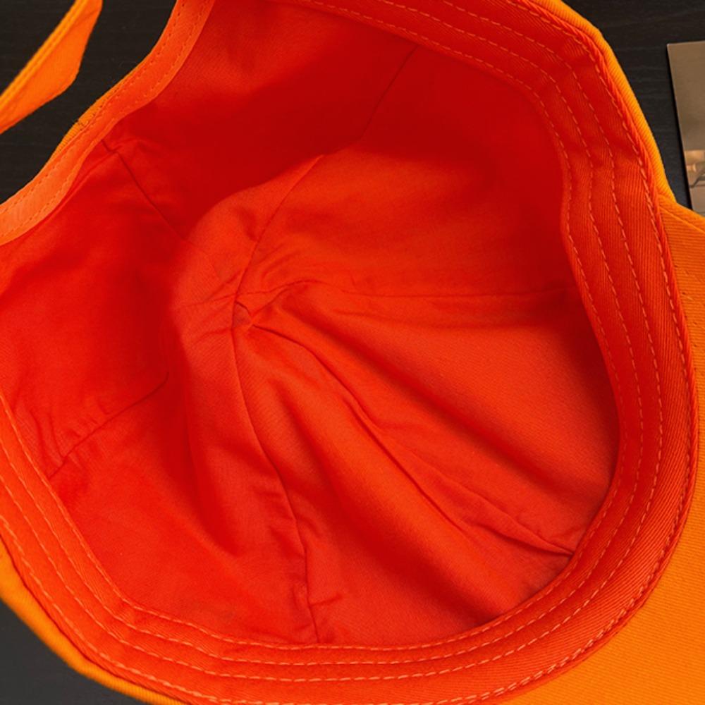 Cotton Orange Baseball Cap Peaked Creative Orange Cap Versatile Embroidered Letter Hat  Street