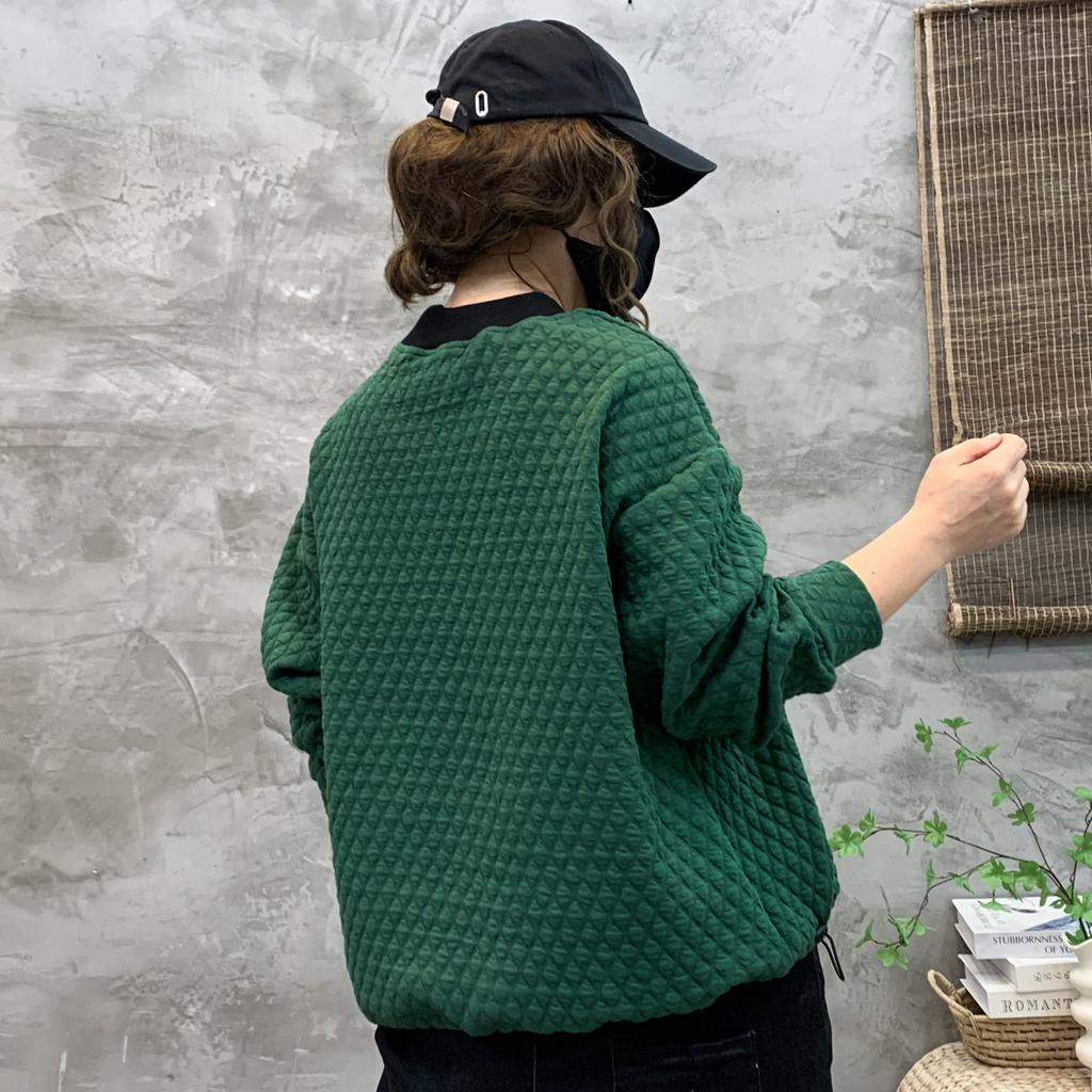 Dimanaf Новинка 2024 года, женские толстовки и свитшоты с длинным рукавом, свободные, клетчатые, повседневные, с круглым вырезом, осенние базовые топы, футболки, новые пуловеры