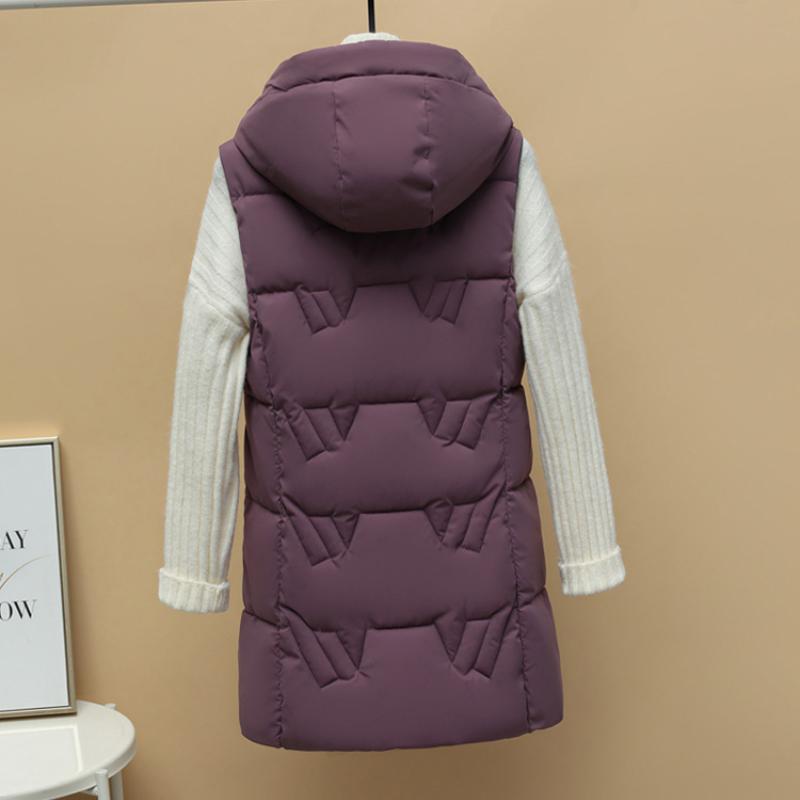 Большой размер новый двухсторонний жилет женский зимний жилет средней длины корейский стиль осень и зима пуховый жилет хлопковый утолщенная куртка