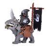 1PCS Medieval Lotr Figures Orc Cav BanV Soldiers Brown Wolf Rider Mount Knights Building Blocks Bricks Toys for Children Gifts