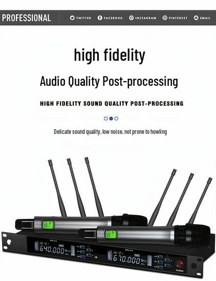 Professional Wireless Microphone - Anti-Howling, Dual Use for Home, Meetings, KTV, and Karaoke Performances with Free Shipping.