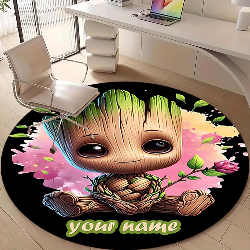 Personalized G-Groot Round Chair Office Rug - Perfect for Mat, Office Chair & More - Ideal Gift for Birthdays and Holidays