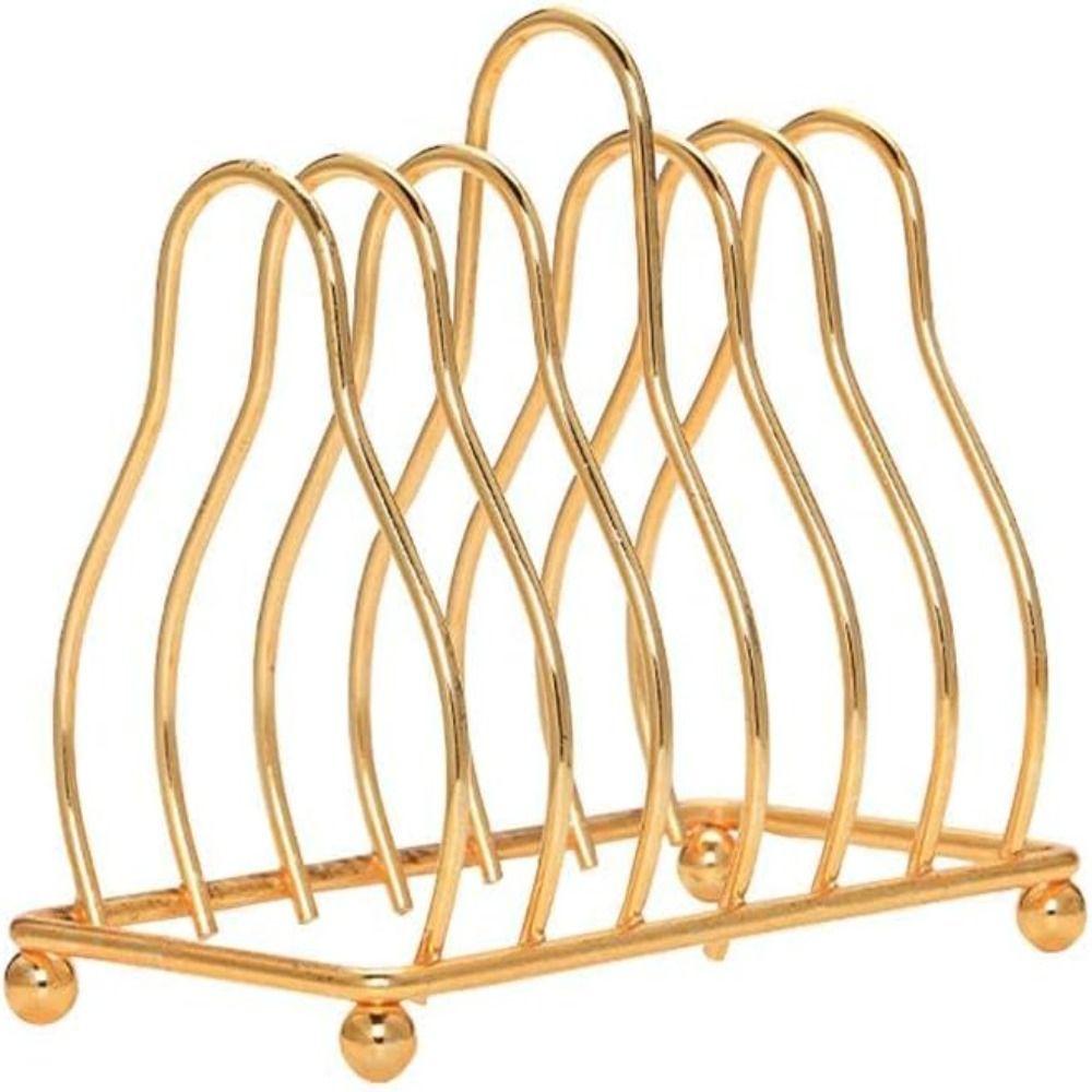 Iron Toast Rack Fashion 5.1 Inches Golden Storage and Drainage Rack Triangle Storage Rack Kitchen