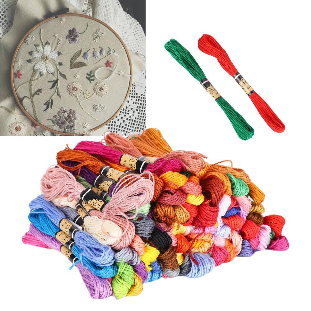 100pcs Polyester Cotton Cross Stitch Floss Rainbow Color Bracelet Yarn Embroidery Thread  Embroidery