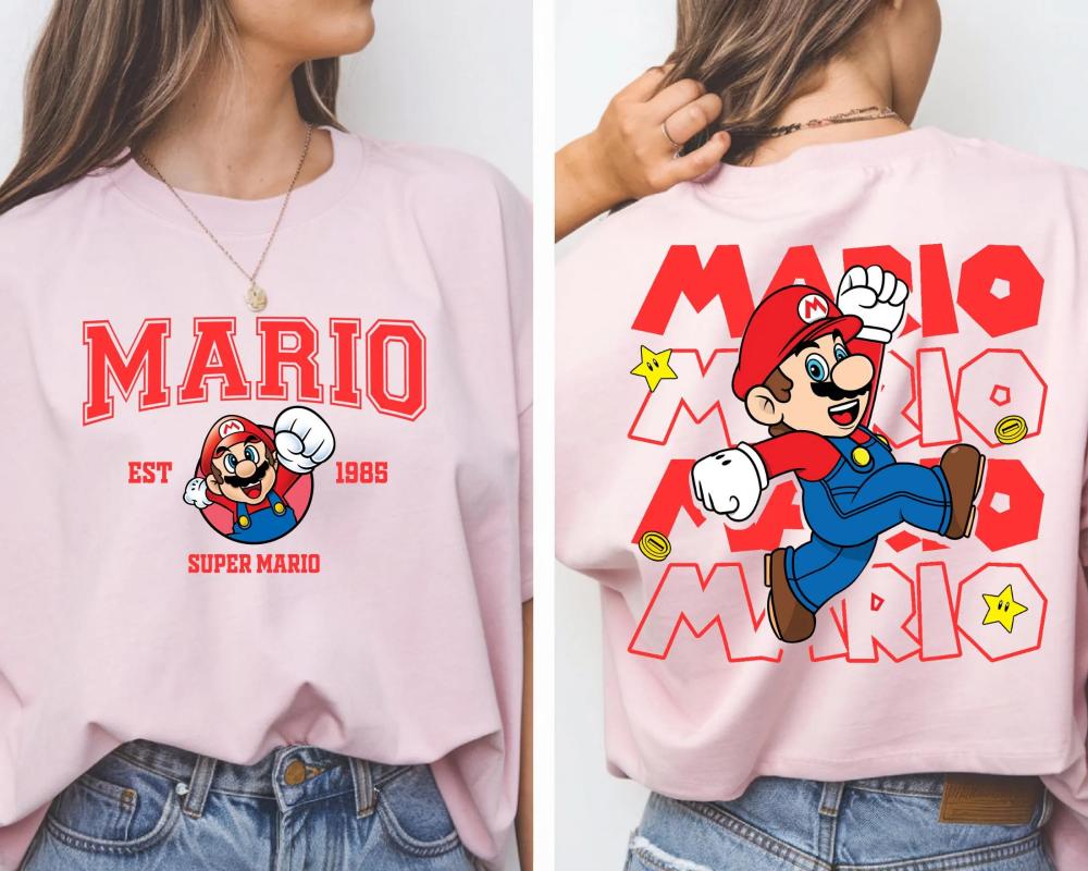 Футболка из серии Super Mario для мужчин и женщин, новая, летняя, хлопковая, стиль Y2K, модная, повседневная, оверсайз, с коротким рукавом, одежда для стритвира