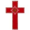 Wooden Wall Cross 'Holy Spirit': Handpainted Mangowood Plaque, Large, Red