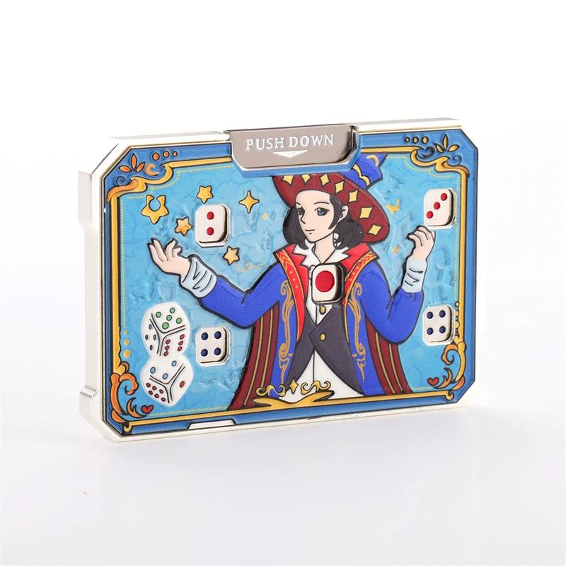 Металлическая карта 2/5-луночная Игра в кости EDC Игрушка Игрушка для снятия напряжения рукой Мальчик Снятие стресса Подарок на день рождения Портативная Кости Игровой реквизит для вечеринки