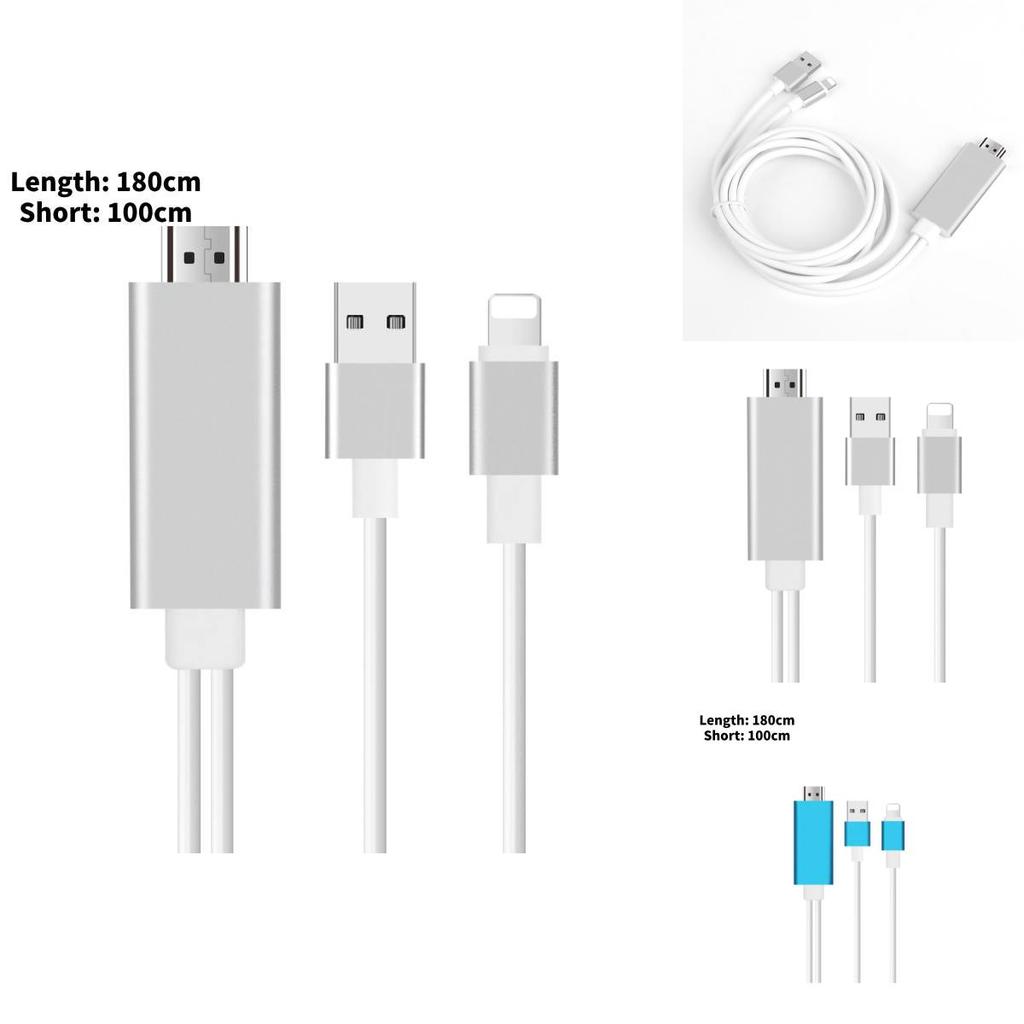 Кабель для зеркалирования экрана Apple 14 HDMI с разъемом Lightning для телефона на ТВ-дисплей