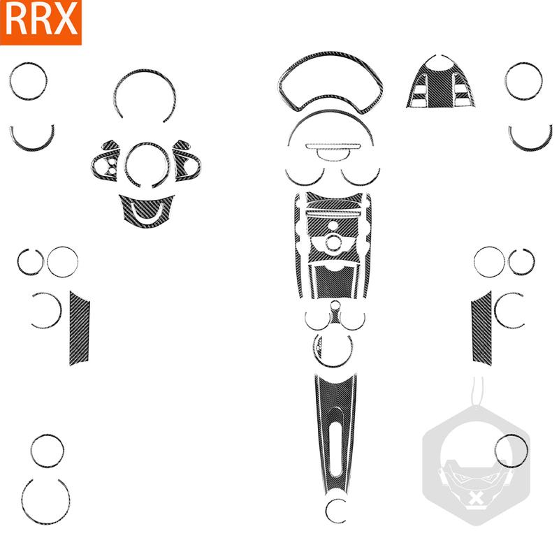 For Mini Cooper R56 R55 R57 2007-2010 Real Carbon Fiber Sticker Radio Control Shift Lift Panel Car ide Decorative Accessories