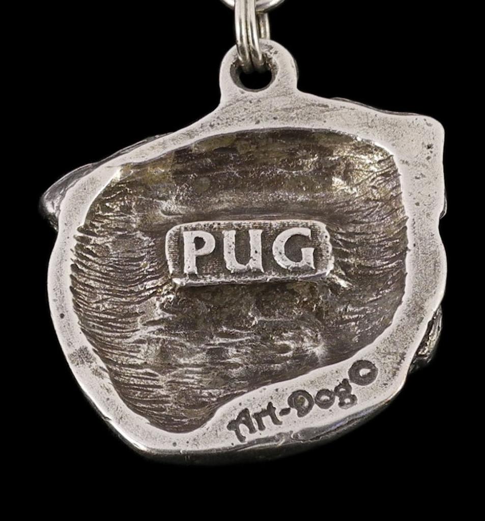 Pug II – Necklace with dog, silver-plated pendant for dog fan | Art-Dog