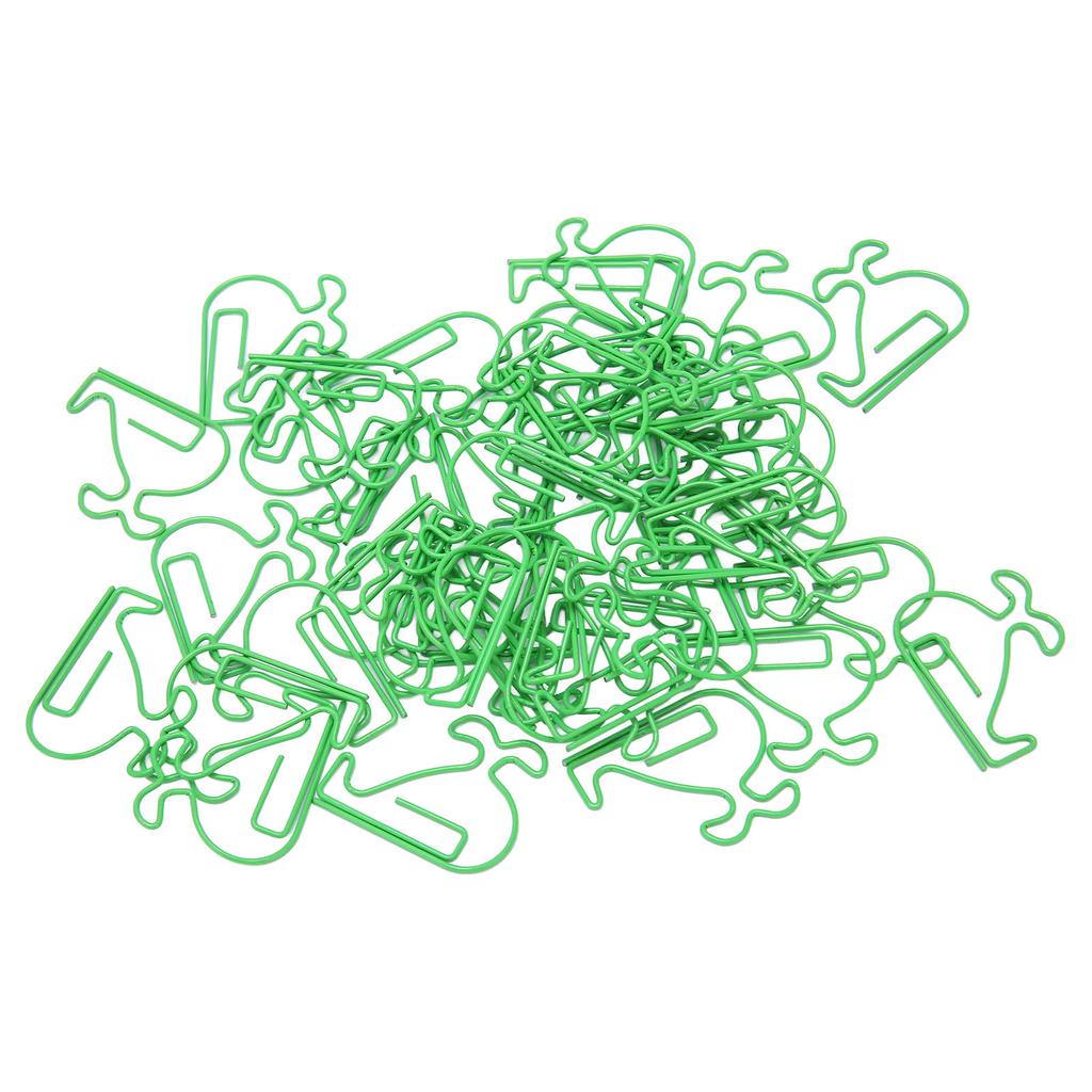 100 шт. Скрепки для бумаги, Изысканный вид кита, Противоскользящие, Милые скрепки для офиса, школы, Зеленые