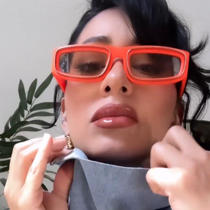 Новые ретро узкие прямоугольные женские солнцезащитные очки Y2K Personality Brand Леопардовый камуфляжный дизайн Мужские очки для улицы УФ400