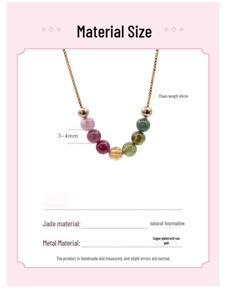 Ожерелье на ключицу из турмалина - Легкая роскошь, Не выцветающее, Простое высококлассное дофаминовое колье для женщин