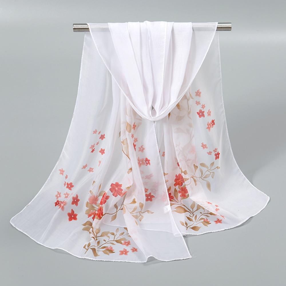 New Floral Printing Chiffon Scarf Thin Soft Sunscreen Shawl Long Wrap Hijab