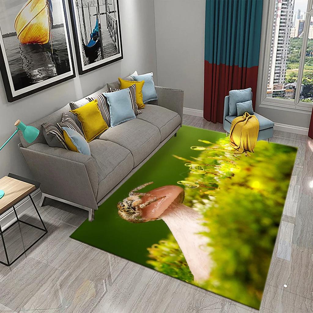3D Ковер на тему природы Входной коврик для двери Лес Насекомое Растение Нескользящий коврик для пола Гостиная Спальня Ванная комната Домашний декор