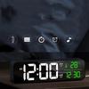 Desk Clock 1PCS Luminous Large Screen LED Wall Clock Music Alarm Clock Living Room Office Bedroom Countertop Wall Mounting