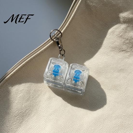 Fidget Keyboard 2/3/4-Keys Toy with LED Light, Stress Relief Push Mechanical Keychain Button Finger Clicker, Pocket Size Portable