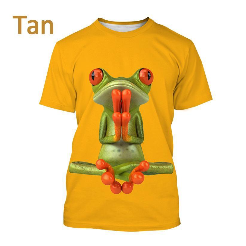 Fashionable Tree Frog 3D Printed T-shirt Fun Animal Men's and Women's Fun Hip Hop Style Short Sleeve Top