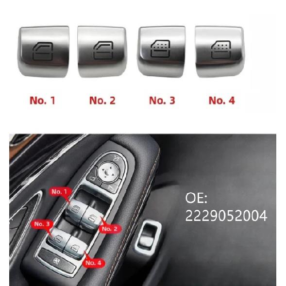 Window Switch Button Cover For Mercedes For S Class For W222 2014-20 2229052004 Power Window Switch Repair Kit Interior Parts